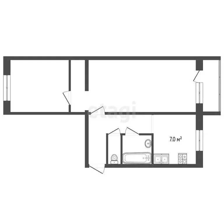 2-комнатная квартира: Ярославль, улица Урицкого, 64 (45.3 м) - Фото 1