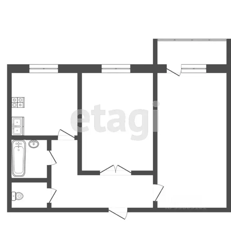 2-к кв. Ростовская область, Ростов-на-Дону Зоологическая ул., 16 (48.0 ... - Фото 2