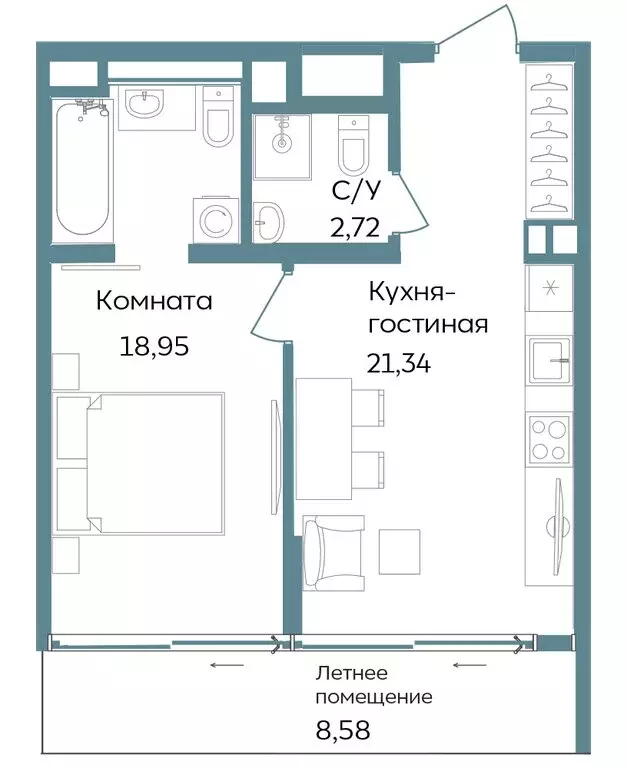 2-комнатная квартира: Республика Крым, Саки, курортный кластер Темпо ... - Фото 0