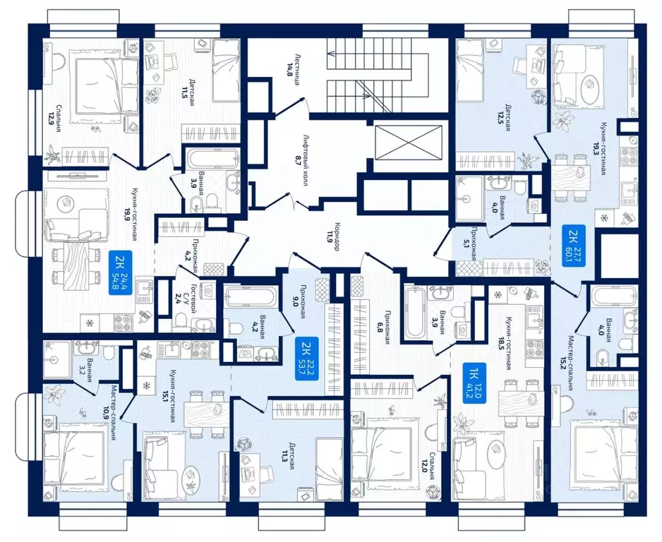 2-к кв. Самарская область, Самара ул. 8-я Радиальная, 31 (54.8 м) - Фото 2
