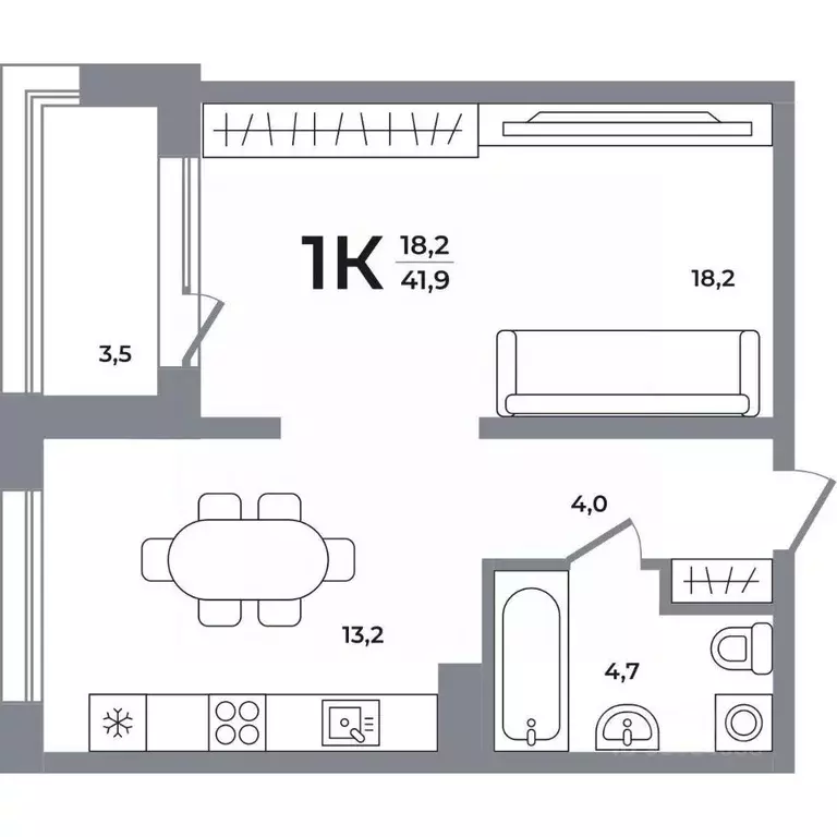 1-к кв. Новосибирская область, Новосибирск Беловежский мкр,  (41.1 м) - Фото 0