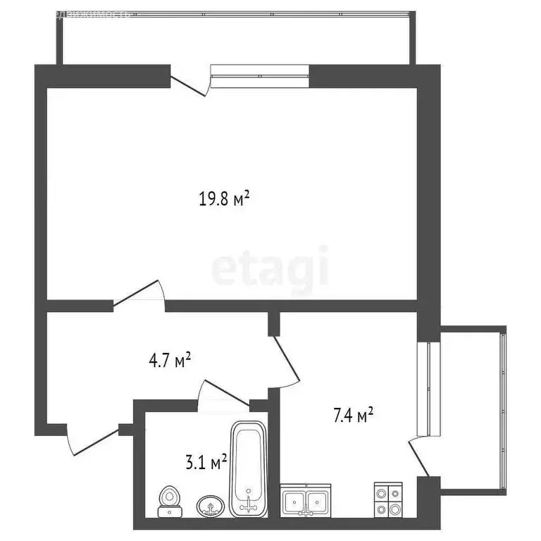 1-комнатная квартира: Севастополь, улица Генерала Жидилова, 40 (35 м) - Фото 0