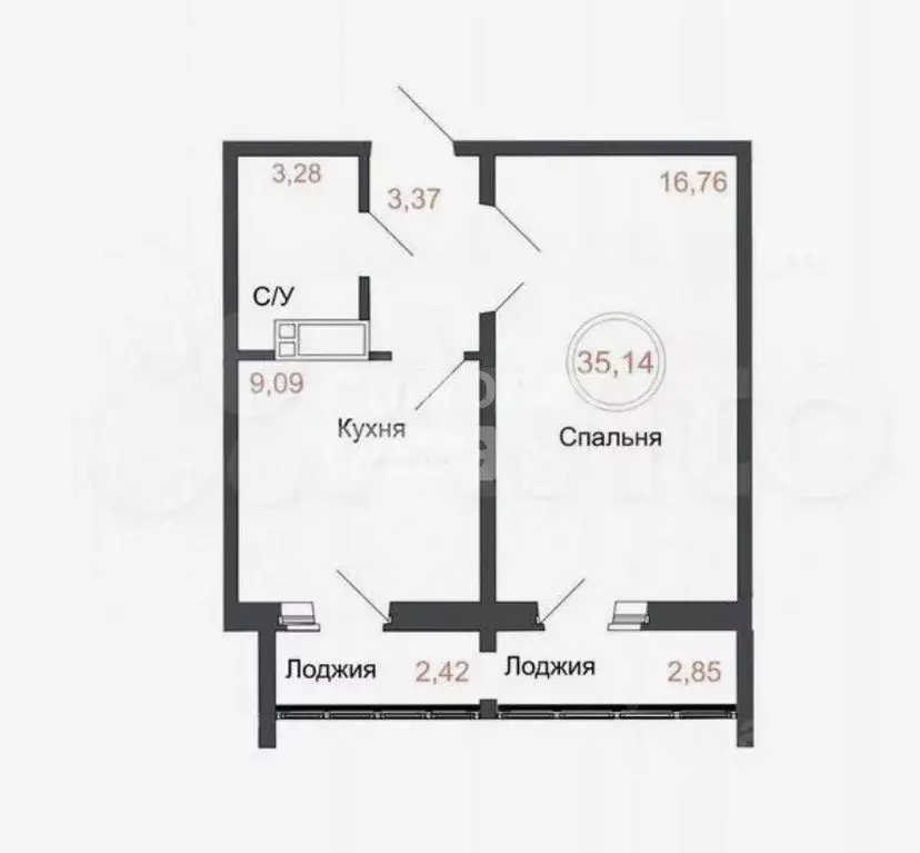 1-к кв. Челябинская область, Челябинск Днепропетровская ул., 5.3 (35.0 ... - Фото 1