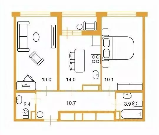 1-к кв. Санкт-Петербург Петровский просп., 22 (69.1 м) - Фото 2