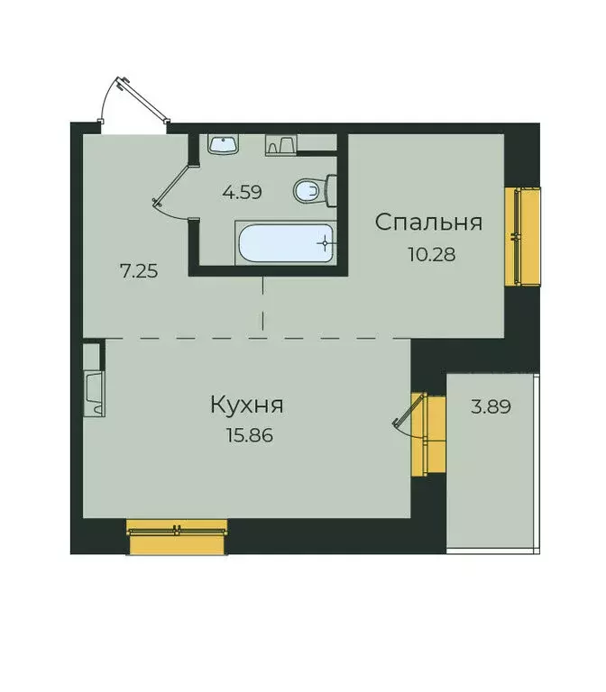 1-комнатная квартира: Иркутск, улица Пискунова, 134 (41.87 м) - Фото 0