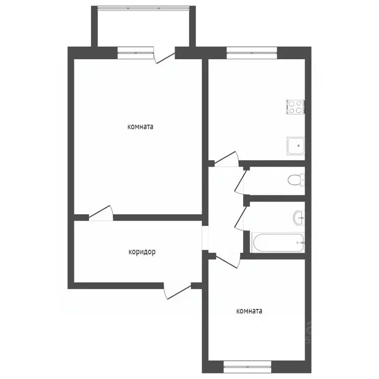 2-к кв. Костромская область, Нерехта ул. Металлистов, 4 (44.5 м) - Фото 1