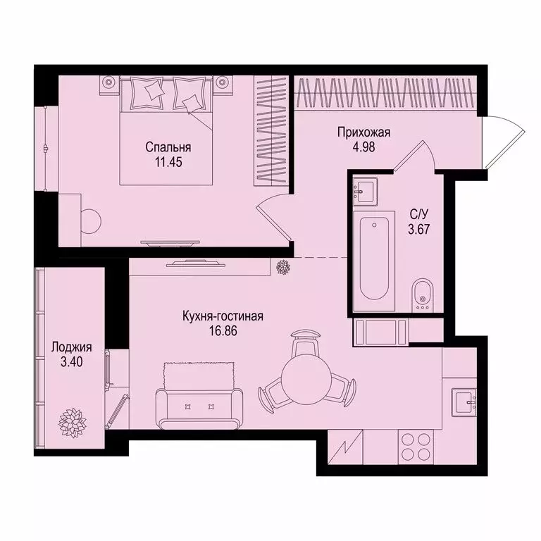 1-комнатная квартира: Всеволожский район, Заневское городское ... - Фото 1