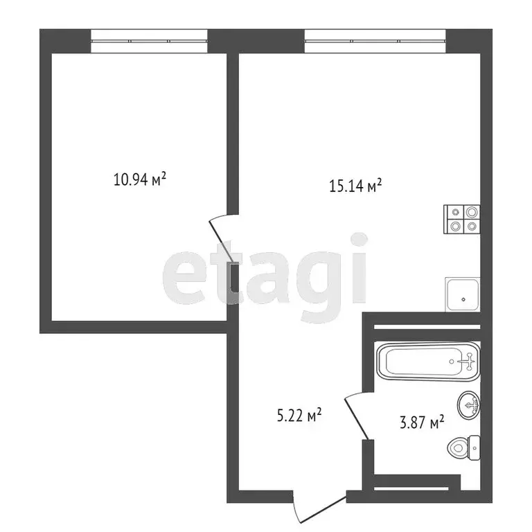1-комнатная квартира: Тюмень, улица Фармана Салманова, 3 (20.4 м) - Фото 1