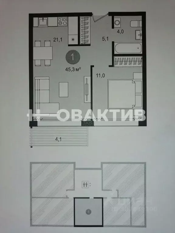 2-к кв. Новосибирская область, Новосибирский район, Краснообск рп, 3-й ... - Фото 0