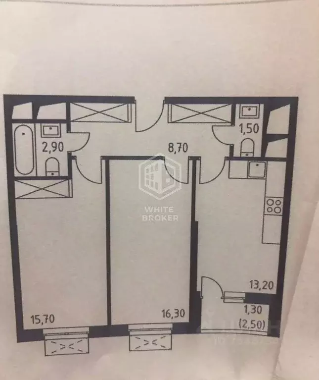 2-к кв. Московская область, Красногорск ул. Липовой Рощи, 4к3 (59.6 м) - Фото 2