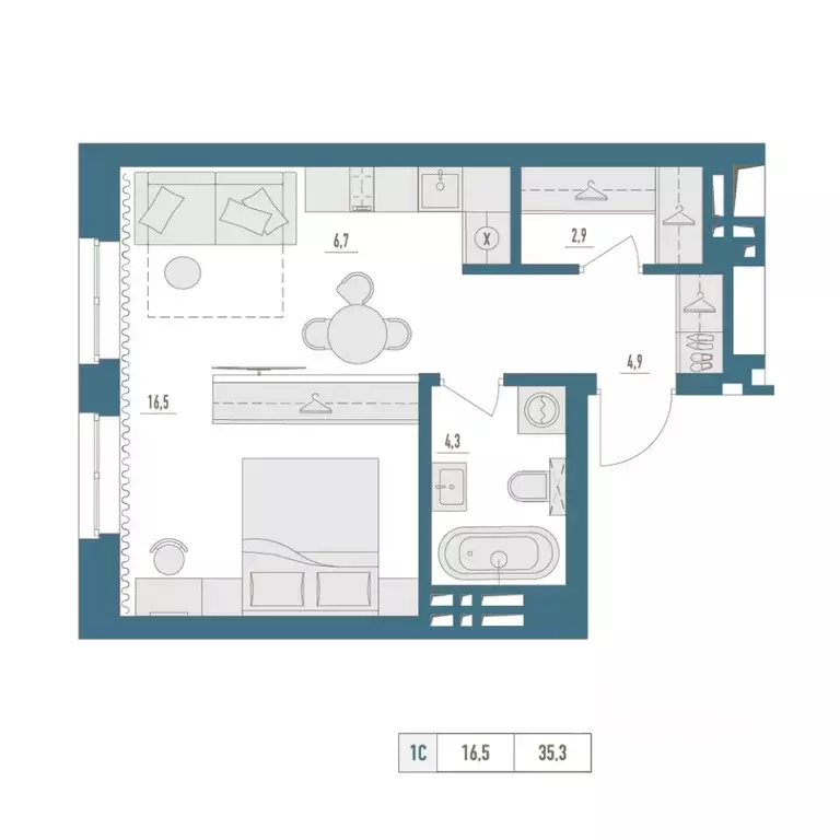 1-к кв. Башкортостан, Уфа Затон-Восточный жилрайон,  (35.3 м) - Фото 1
