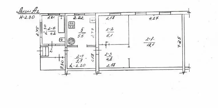 2-к кв. Московская область, Волоколамск ул. Титова, 36 (42.2 м) - Фото 2
