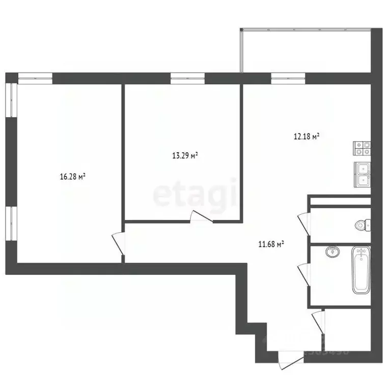 2-к кв. Воронежская область, Воронеж ул. Ворошилова, 38 (49.0 м) - Фото 2