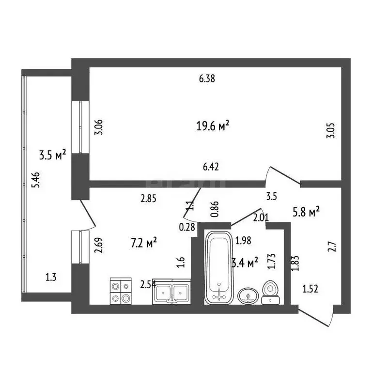 1-комнатная квартира: Стерлитамак, микрорайон Солнечный, улица Караная ... - Фото 1