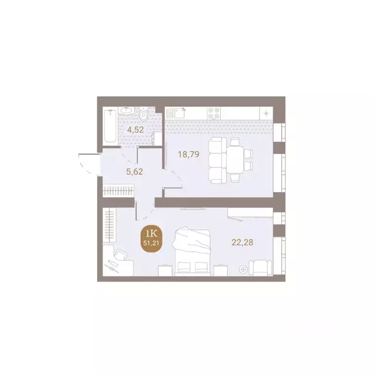 1-к кв. Пензенская область, Пенза Артель жилой комплекс (51.21 м) - Фото 1