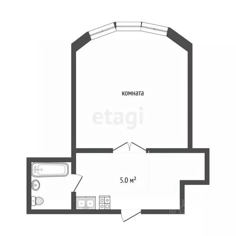 Студия Московская область, Балашиха Кучино мкр, ул. Соловьева, 1 (25.2 ... - Фото 1