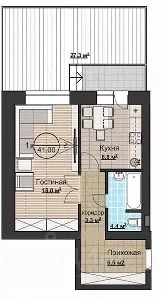 1-к кв. Новосибирская область, Новосибирский район, Мочищенский ... - Фото 0