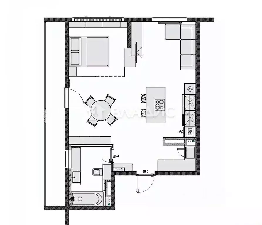 1-к кв. Воронежская область, Воронеж Московский просп., 132 (53.2 м) - Фото 2