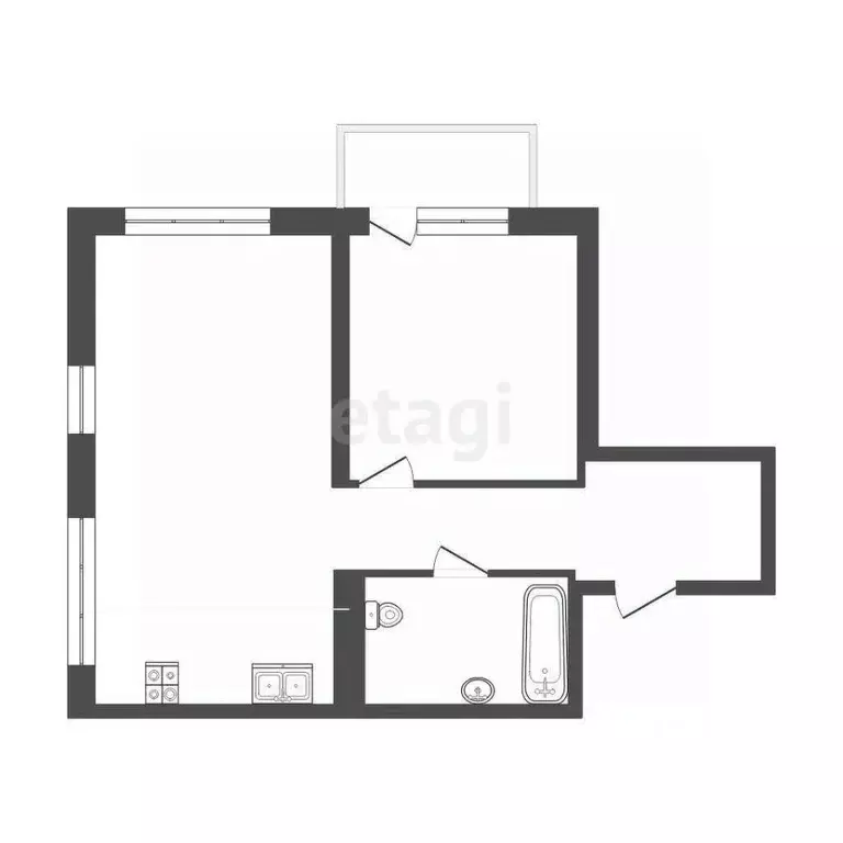 1-к кв. Тюменская область, Тюмень ул. Газовиков, 40 (46.5 м) - Фото 2