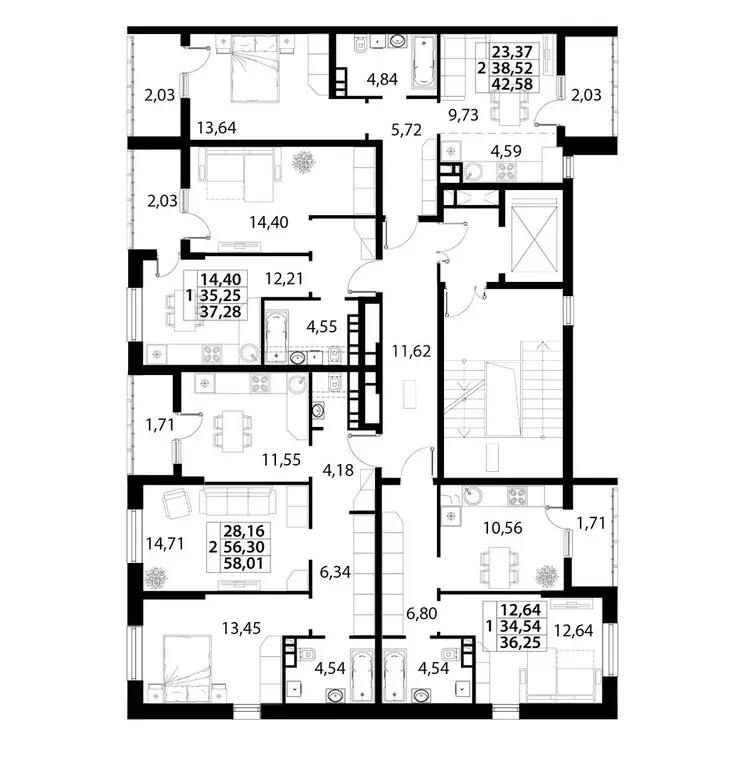 2-к кв. Краснодарский край, Динская ст-ца ул. Спортивная, 2А (58.35 м) - Фото 1