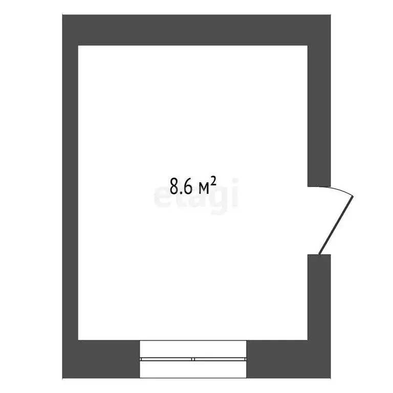 1к в -комнатной квартире (8.6 м) - Фото 1