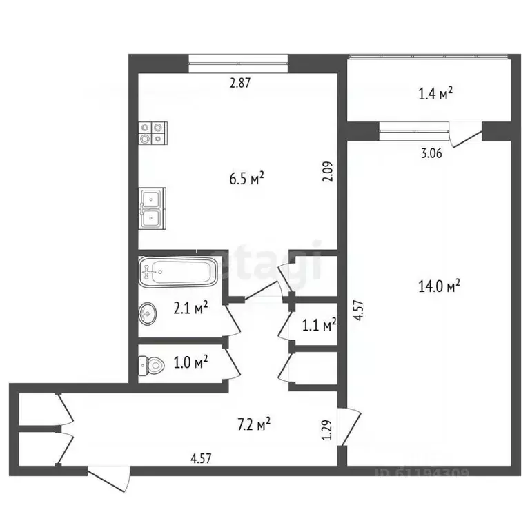 1-к кв. Мордовия, Саранск просп. 70 лет Октября, 76 (32.7 м) - Фото 1