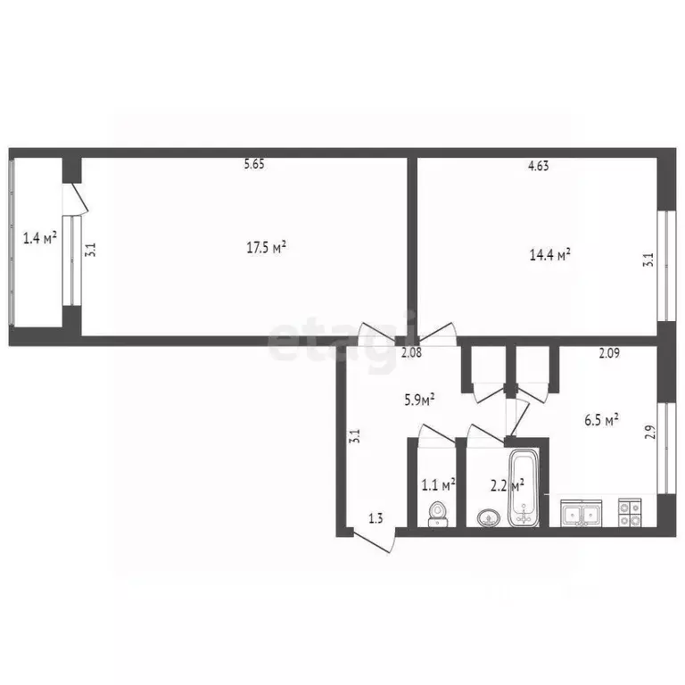 2-к кв. Мордовия, Саранск ул. Веселовского, 19 (48.2 м) - Фото 1