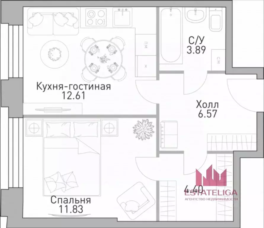 1-к кв. Москва ул. Лобачевского, 120к1 (45.0 м) - Фото 1