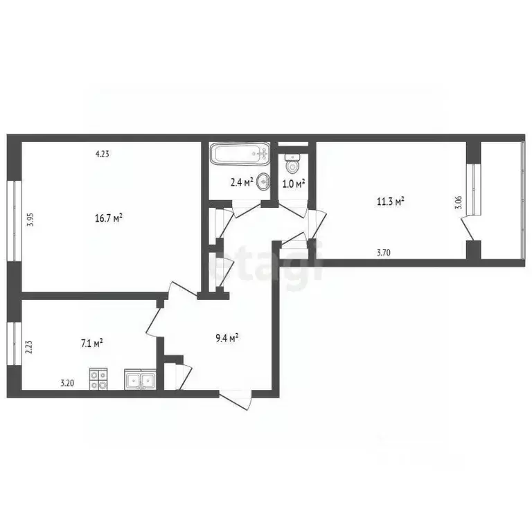 2-к кв. Пермский край, Чернушка Юбилейная ул., 21 (49.5 м) - Фото 0