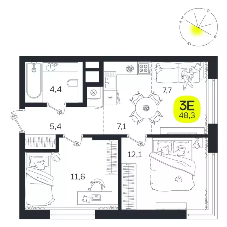 3-к кв. Свердловская область, Екатеринбург Южная Ботаника жилрайон, ... - Фото 1