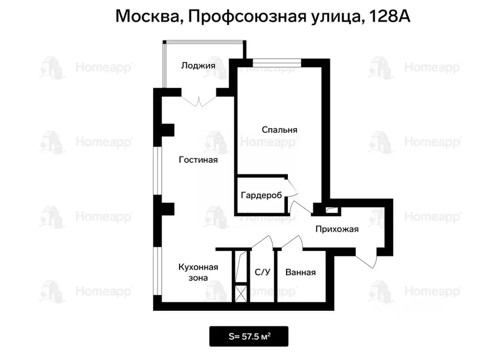 2-к кв. Москва Профсоюзная ул., 128А (57.5 м) - Фото 1