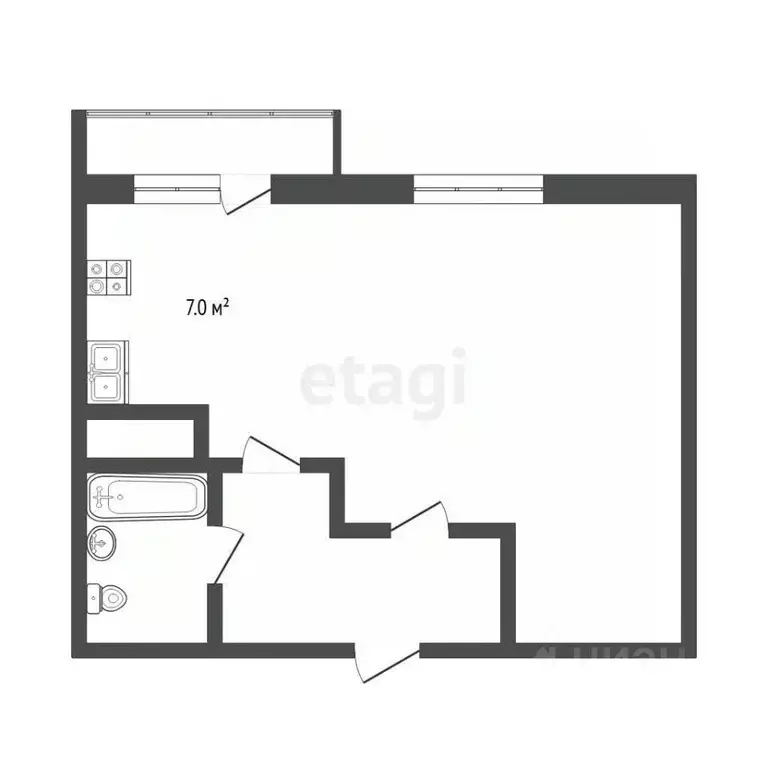 1-к кв. Псковская область, Псков Народная ул., 13 (34.3 м) - Фото 2