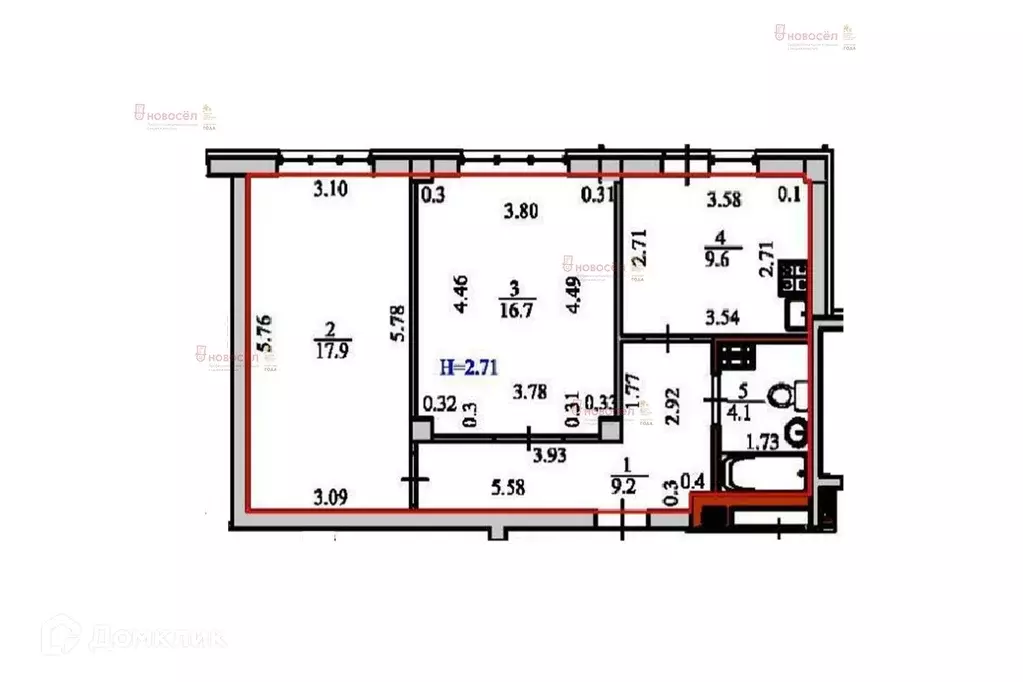 Продаётся 2-к квартира, 57.5 м - Фото 1