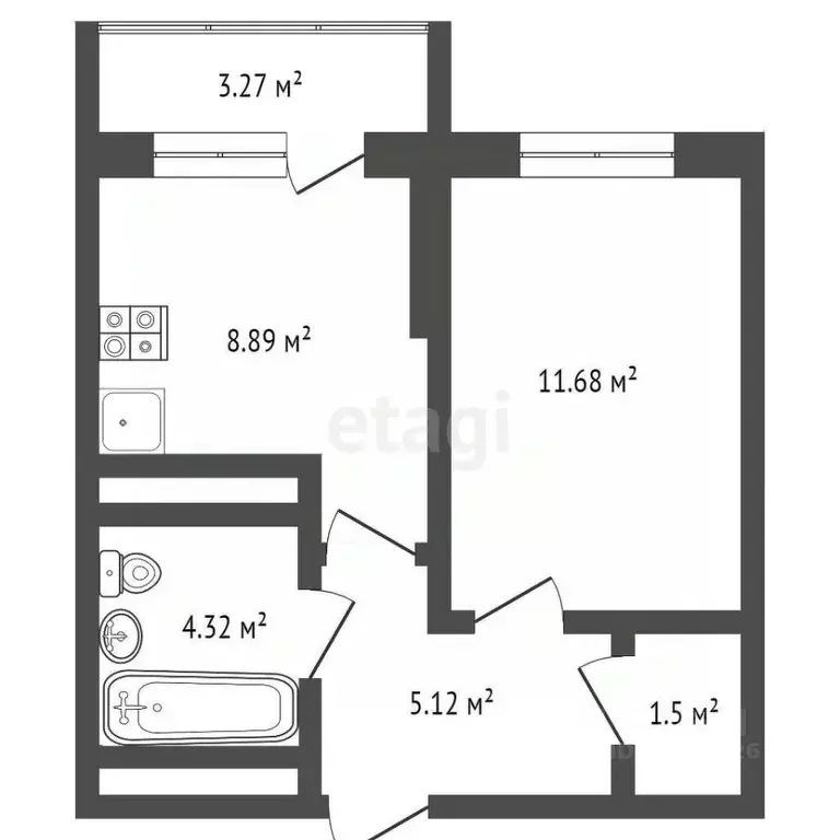 1-к кв. Московская область, Дмитров Имени В.Н. Махалина мкр, 39 (32.5 ... - Фото 1