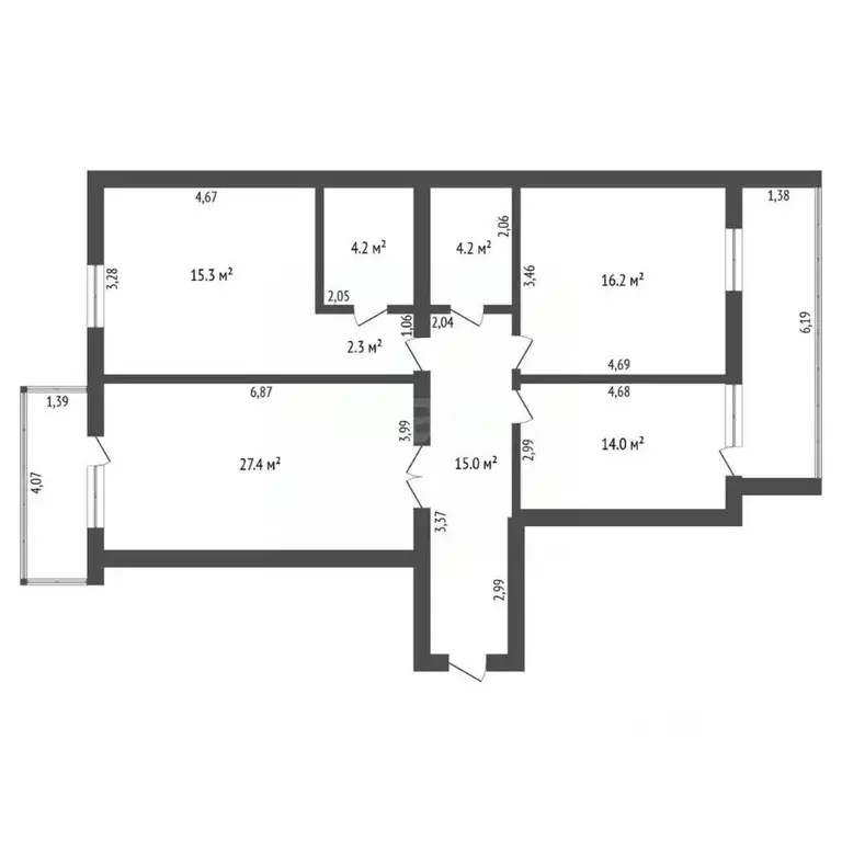 3-к кв. Амурская область, Благовещенск Краснофлотская ул., 77 (98.6 м) - Фото 2