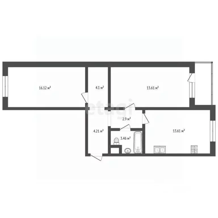 2-к кв. Марий Эл, Медведево городское поселение, Медведево пгт ул. ... - Фото 1