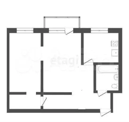 2-к. квартира, 45,9 м, 4/5 эт. - Фото 0