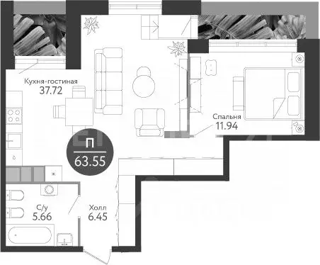 2-к кв. Москва ул. 1-я Ватутинская, 14к2 (56.6 м) - Фото 1