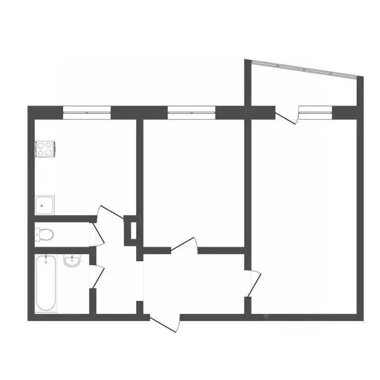 2-к кв. Тюменская область, Тюмень ул. Пермякова, 58 (49.4 м) - Фото 2