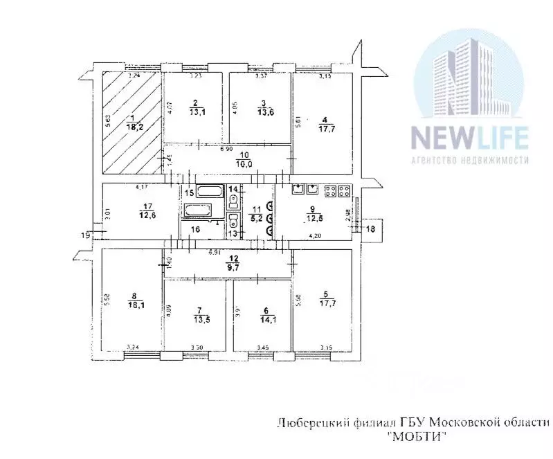 Комната Московская область, Лыткарино Спортивная ул., 26 (18.2 м) - Фото 1