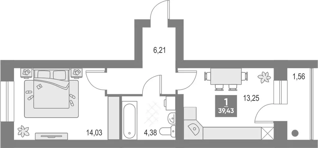1-комнатная квартира: Киров, Сандаловская улица, 4к1 (39.43 м) - Фото 1