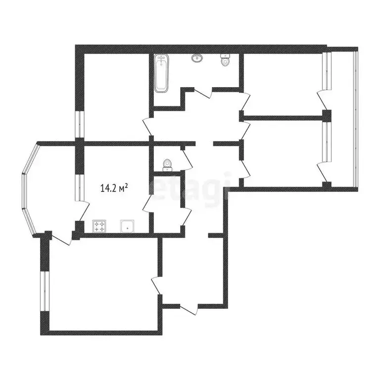 4-комнатная квартира: Санкт-Петербург, Октябрьская набережная, 70к4 ... - Фото 1