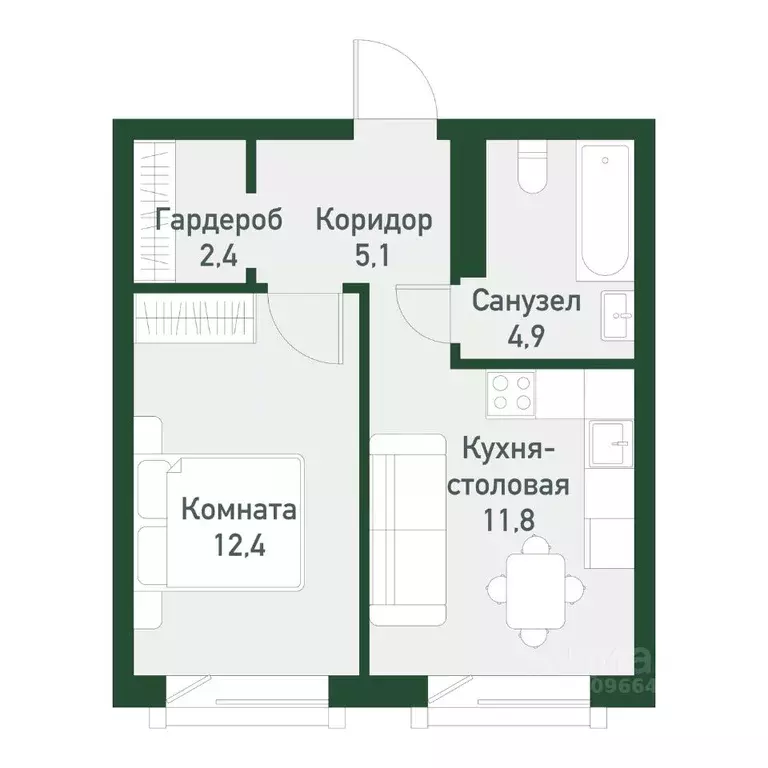 1-к кв. Челябинская область, Челябинский городской округ, пос. ... - Фото 0