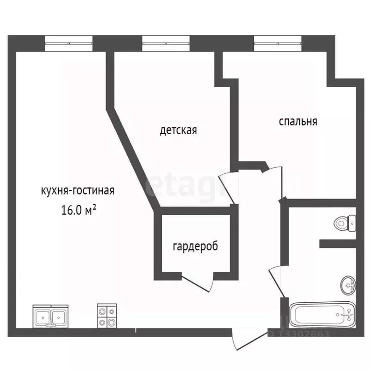 2-к кв. Ханты-Мансийский АО, Сургут Университетская ул., 19 (63.9 м) - Фото 0