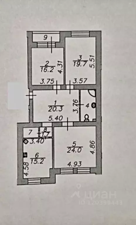 3-к кв. Астраханская область, Астрахань ул. Власова, 6 (106.0 м) - Фото 2