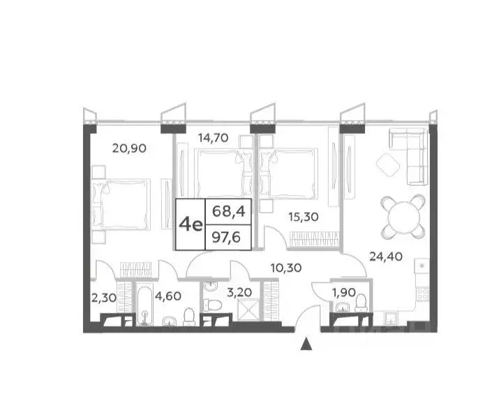 4-к кв. Москва просп. Генерала Дорохова, вл1к2 (97.0 м) - Фото 0