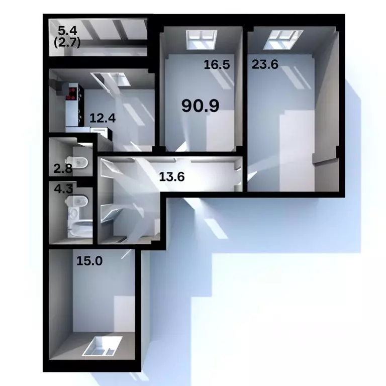 3-к кв. Псковская область, Псков Пароменская ул., 28 (90.9 м) - Фото 1