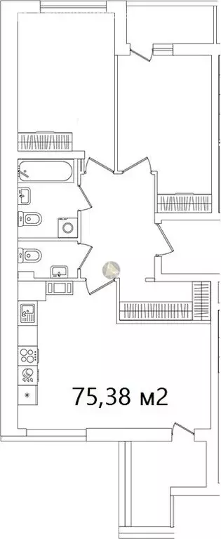 2-комнатная квартира: Санкт-Петербург, Октябрьская набережная, 120 ... - Фото 1