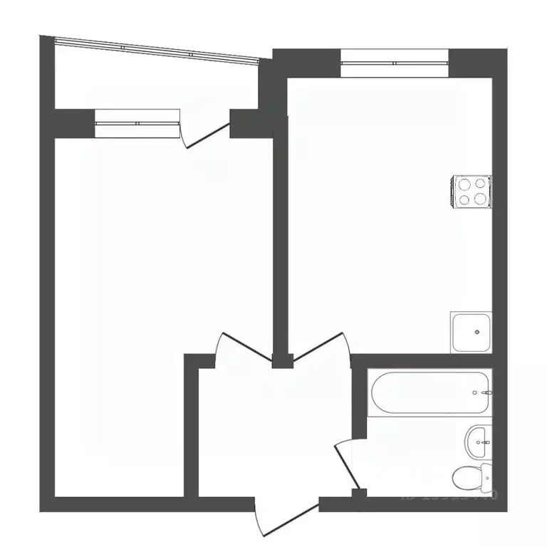 1-к кв. Тюменская область, Тюмень Харьковская ул., 85а (31.8 м) - Фото 1