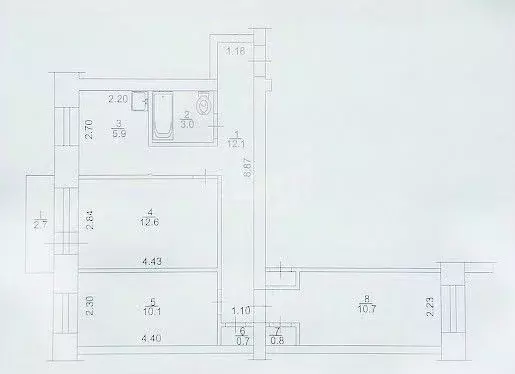3-к кв. Томская область, Томск ул. Дзержинского, 26 (55.9 м) - Фото 1